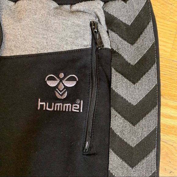 Hummel Athletic Track Pants Black Grey Straight Leg Cotton Blend Women’s Small - Picture 7 of 13